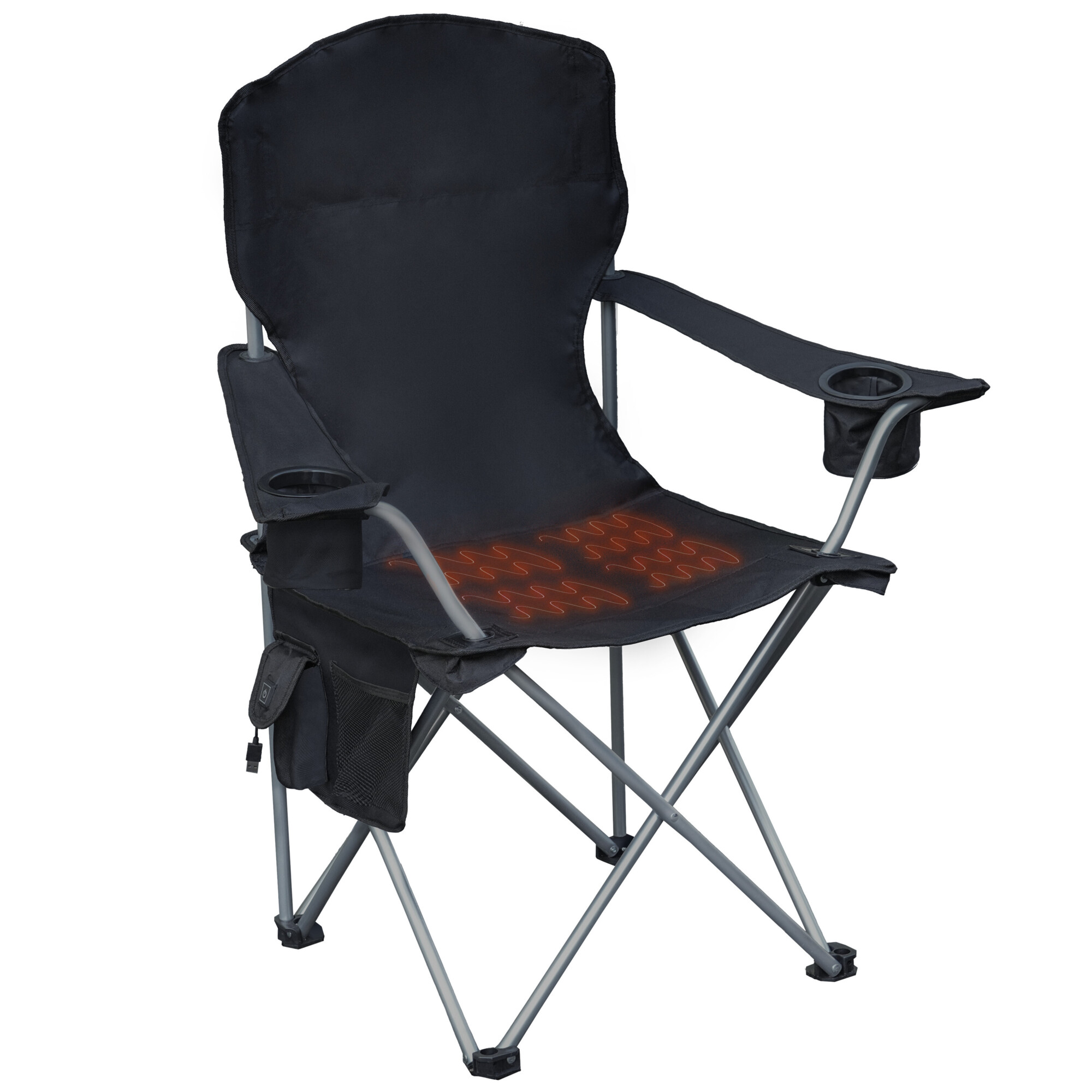 Rio Brands Camp & Go, Deluxe Heated Folding Quad Chair, Model# QC200H-441-1